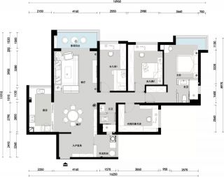 145平米四居室户型设计图