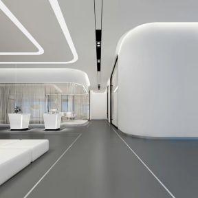 现代风格2200平米大型办公空间走道设计效果图