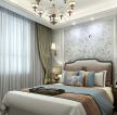 欧式风格主卧室床头背景墙壁灯设计效果图