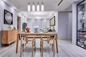 128平米二居室北欧风格餐厅实木餐桌设计图片