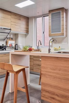 128平米二居室北欧风格厨房吧台设计图片