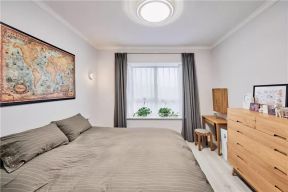128平米二居室北欧风格卧室实木床设计图片