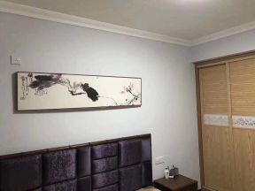109平米四居新中式风格卧室背景墙装修图片
