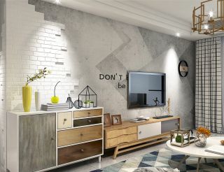 北欧风格家庭客厅电视柜装修设计图2023