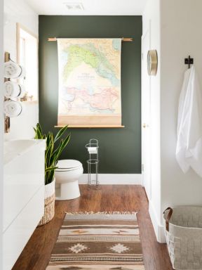 5平米时尚卫浴间墨绿色墙面设计图片