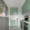 118平方小清新厨房橱柜门板颜色装修设计图