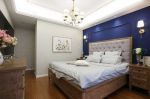 115平米简约美式风格三居卧室床头背景墙设计图片