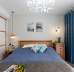 75平婚房卧室蓝色窗帘装修设计欣赏