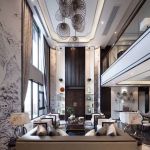 新中式风格143平米住宅挑高客厅装修图片