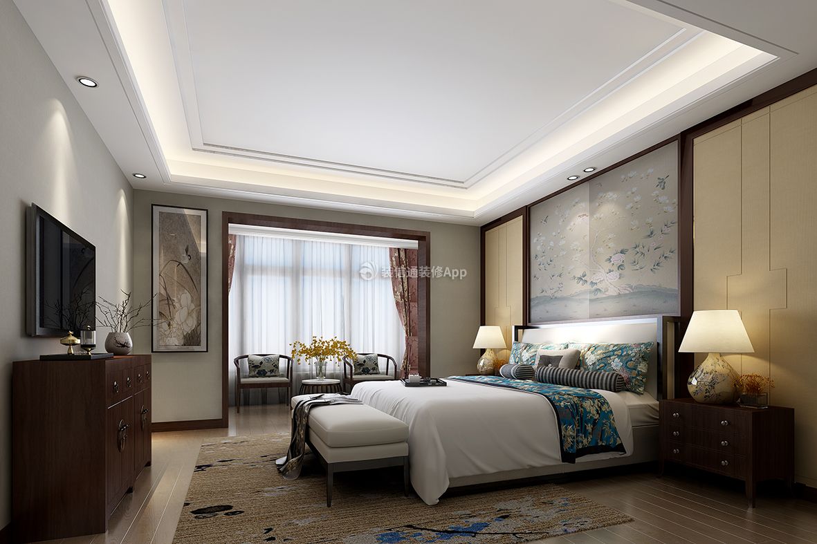 新中式卧室装修风格 2020新中式卧室效果图 