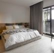 143平方家装卧室灰色布艺窗帘设计效果图