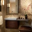新中式风格居家卫浴间洗手台马赛克设计图片