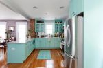 2023开放式家居厨房蓝色橱柜图片