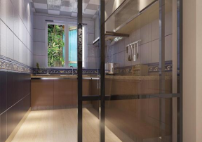 天颐郦城117平米三居室美式风格厨房装修效果图