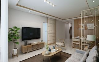 日式风格90平米小户型客厅隔断装修效果图