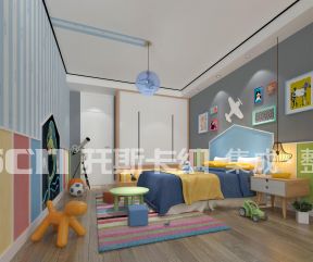 现代简约风格105平米二居室儿童卧室装修效果图