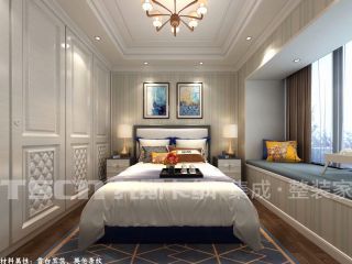 140平米简约欧式风格三居室卧室飘窗设计效果图