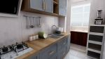 87平米现代风格二居室厨房橱柜台面装修效果图