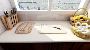 87平米现代风格二居室厨房台面装修效果图