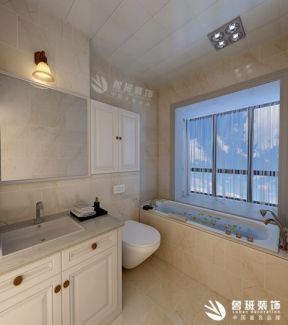 普华浅水湾160㎡美式风格三居室卫生间装修效果图