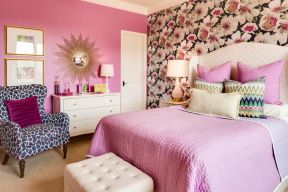 2023温馨少女粉色卧室墙面设计图片