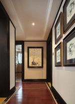 中式风格样板房室内走廊背景墙设计效果图 