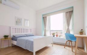 卧室小飘窗家装设计 白色床图片 白色床效果图 