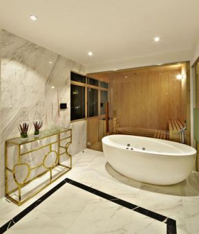 白色浴缸效果图 2020别墅浴室浴缸图片 浴室浴缸图片设计