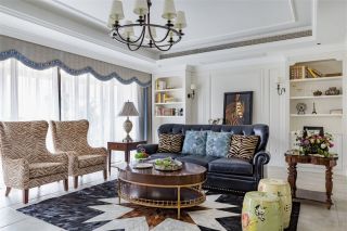 简美式风格245平米复式客厅茶几设计图片