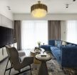186平米客厅蓝色沙发装修效果图片