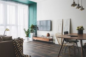 时尚现代简约三居室住宅客厅电视墙装饰图片