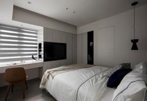 卧室电视墙造型 2020卧室电视墙装修效果图大全 卧室飘窗书桌设计 