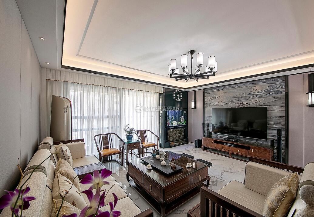 现代中式风格家庭客厅电视柜设计案例赏析