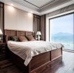 中式风格新房卧室床头两边造型装修设计案例