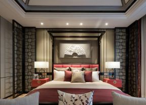 中式风格新房卧室床头造型设计案例欣赏