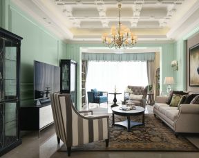 2023现代美式风格四居客厅休闲沙发椅图片