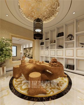 天越湾320平米别墅新古典风格茶室装修效果图
