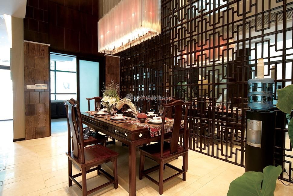 中式风格260平米别墅餐厅装修图片