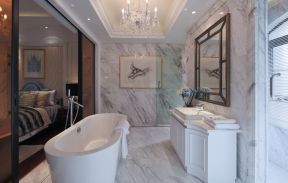 简欧式风格450平自建别墅主卧浴室设计图片