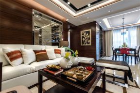 160平米新中式风格住宅客厅沙发装修实景图