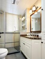简美式样板间浴室玻璃隔断装修装潢图片