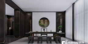 纳帕溪谷1000㎡别墅新中式茶室装修效果图