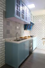 北欧住宅一字型厨房装修设计图大全