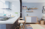 北欧风格83平米两居厨房吧台设计图片