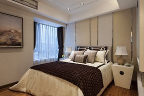 99平米现代中式风格三居卧室床头台灯装饰图片