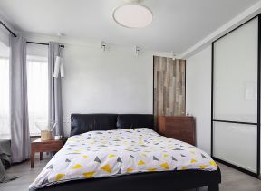 北欧风住宅主卧室床简单装修设计图