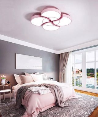 商品房卧室创意灯具造型装修设计效果图