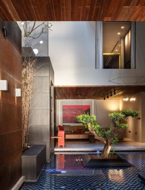 现代简约风格800平米别墅客厅休闲区设计图片