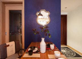 混搭风格餐厅紫色背景墙装饰图片一览