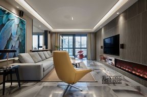 香缇御峰现代280平复式客厅装修案例